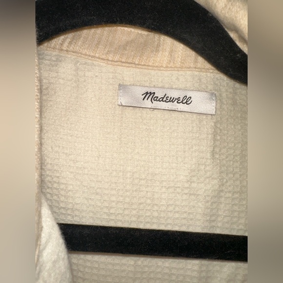 NWOT Madewell women’s cream shacket button front jacket fall winter contemporary - Picture 4 of 12